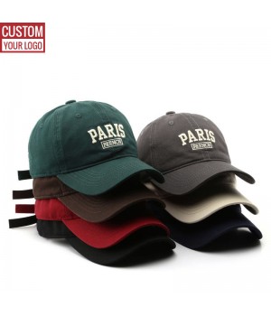 Hot Sale Vintage Unstructured Acid Washed Cotton Embroidered Sport Baseball Cap Dad Hat with Custom Embroidery logo for Men