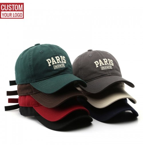 Hot Sale Vintage Unstructured Acid Washed Cotton Embroidered Sport Baseball Cap Dad Hat with Custom Embroidery logo for Men