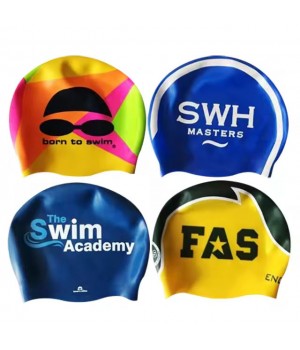 OEM Custom Logo Printed Suitable Seamless Hat Silicone Swim Cap