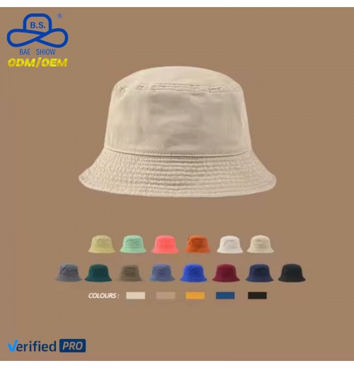 2024 Oem B&s luxury Wholesale Plain Waterproof Reversible Unisex Nylon Cotton Men Women Brim Fishing Hats Custom Bucket Hat